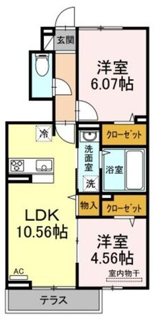 ソレイユ三原台Aの物件間取画像